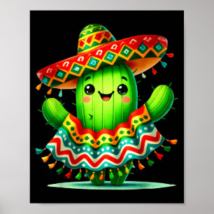 Poster Poncho engraçado de cacto cinco de maio meninos me