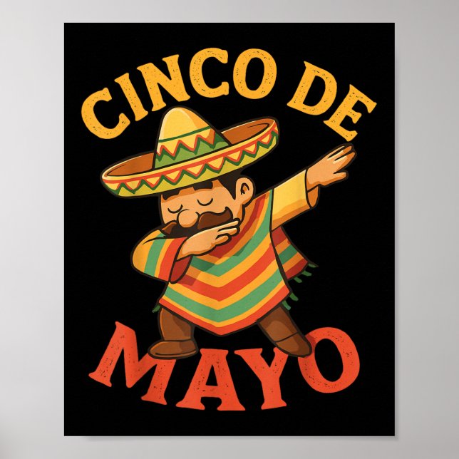 Poster Poncho Mexicano Dabbing Cinco De Mayo  (Frente)