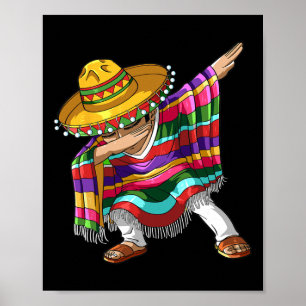 Poster Poncho Mexicano Dabbing Cinco De Mayo Meninos Home