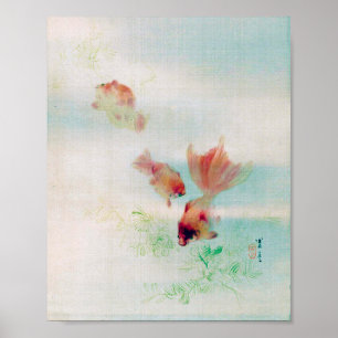Poster Pond com Goldfish, Watanabe Seitei