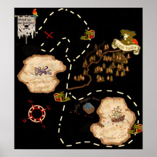 Poster Pond Mile Treasure Map