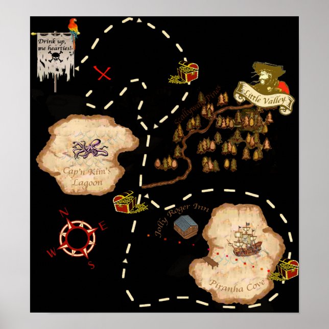 Poster Pond Mile Treasure Map (Frente)