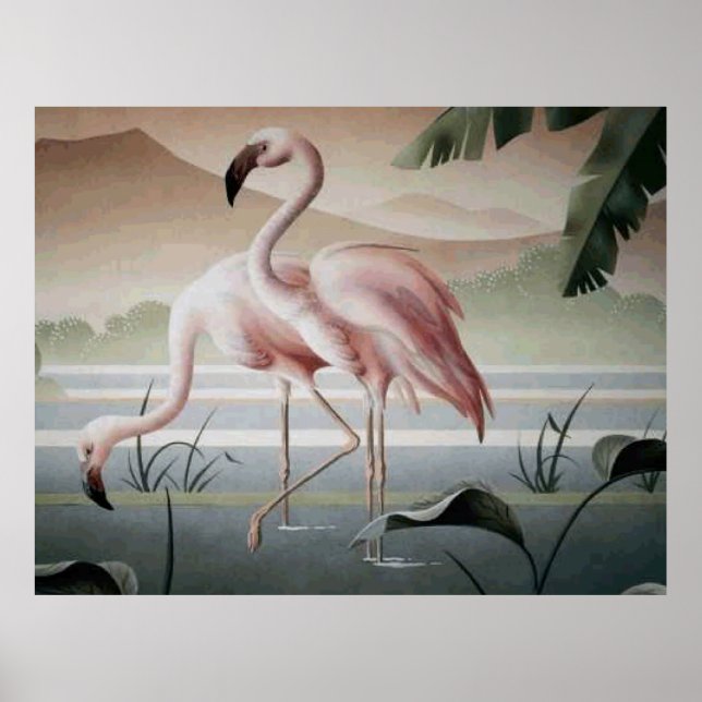 Poster Pond Rosa Flamingo Mountain (Frente)