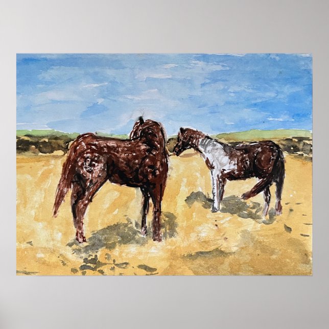 Poster Pôneis da Ilha de Assateague (Frente)