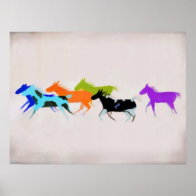 Poster Pôneis Pintados na Arte Fumaça (Frente)