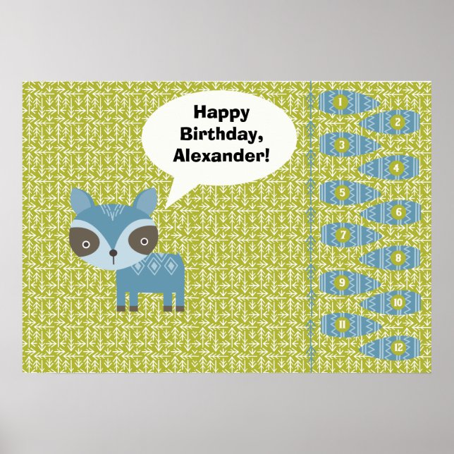 Poster Ponha a vela no jogo do Raccoon Party (Frente)