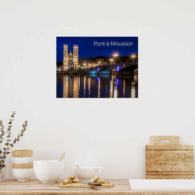 Poster Pont a Mousson Panorama com Moselle Souvenir (Cozinha)