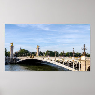 Poster Pont Alexandre III sobre o rio Sena - Paris