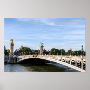Poster Pont Alexandre III sobre o rio Sena - Paris