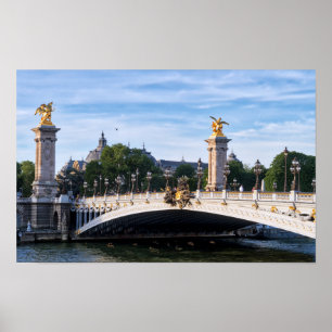 Poster Pont Alexandre III sobre o rio Sena - Paris, Franç
