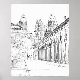 Poster Pont de Bir-Hakeim sobre o Sena - Paris, França