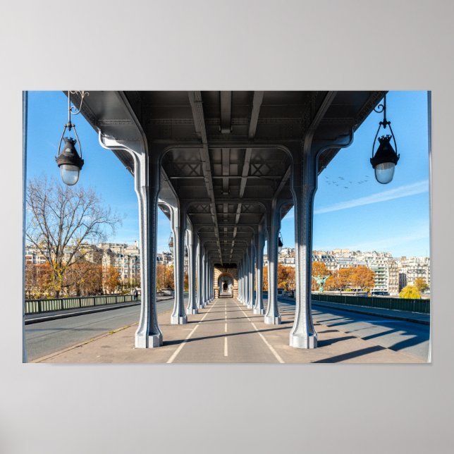 Poster Pont de Bir-Hakeim sobre o Sena - Paris, França (Frente)