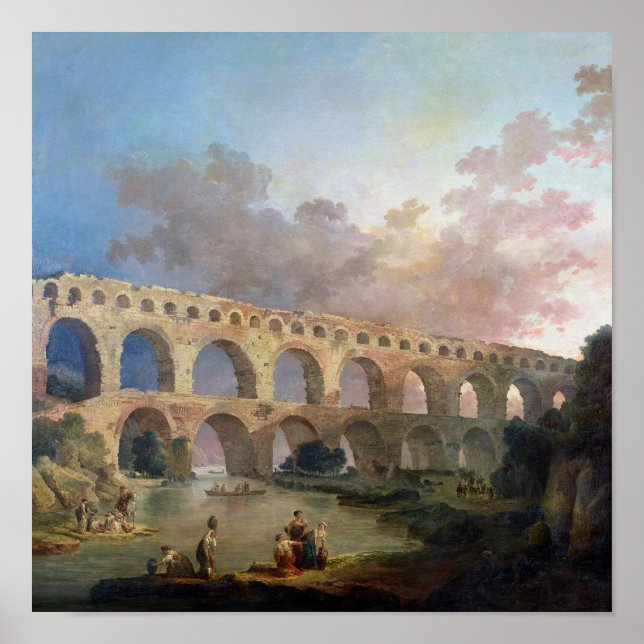 Poster Pont du Gard, Nimes, c.1786 (Frente)