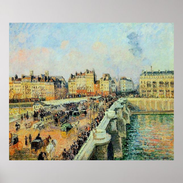 Poster Pont Neuf, Tarde, Sunlight Camille Pissarro (Frente)