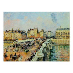 Pôster Pont Neuf, Tarde, Sunlight Camille Pissarro