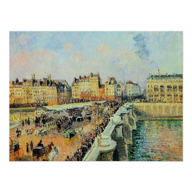 Pôster Pont Neuf, Tarde, Sunlight Camille Pissarro (Frente)