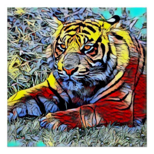 Pôster Pontapé da cor - tigre 2