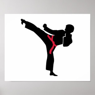 Poster Pontapé do karaté das artes marciais
