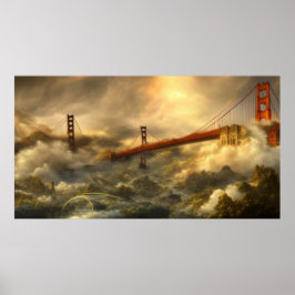 Poster Ponte abstrato Landscape Ouro Gate