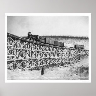 Poster Ponte Alaska 1916 do trem de estrada de ferro