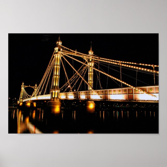 Poster Ponte Albert à Noite West London (Frente)