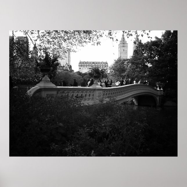 Poster Ponte arco, preto e branco, Central Park, NYC (Frente)