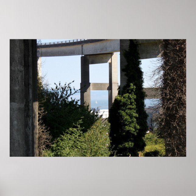 Pôster Ponte Astoria-Megler Com Um Navio De Navegação (Frente)