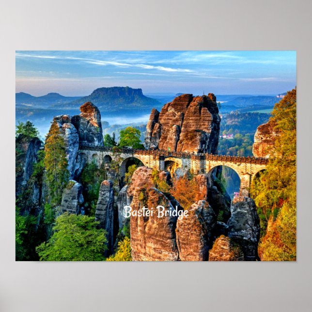 Poster Ponte Bastei, Saxão, Suiça (Frente)