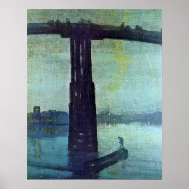 Pôster Ponte Battersea Antiga por James McNeill Whistler (Frente)