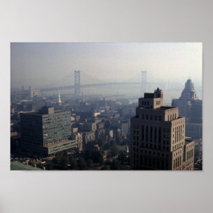 Poster Ponte Ben Franklin, Suspensão do Rio Delaware, 197