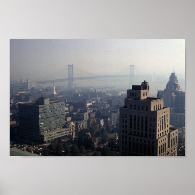 Poster Ponte Ben Franklin, Suspensão do Rio Delaware, 197 (Frente)