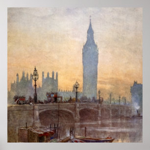 Poster Ponte Big Ben Londres Inglaterra de Westminster do