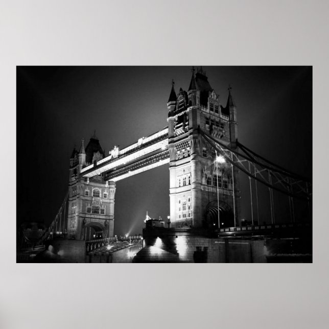 Poster Ponte Black White Tower na noite (Frente)