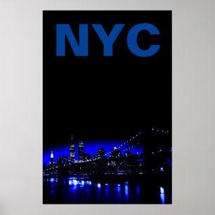 Poster Ponte Blue Nova Iorque Night Brooklyn