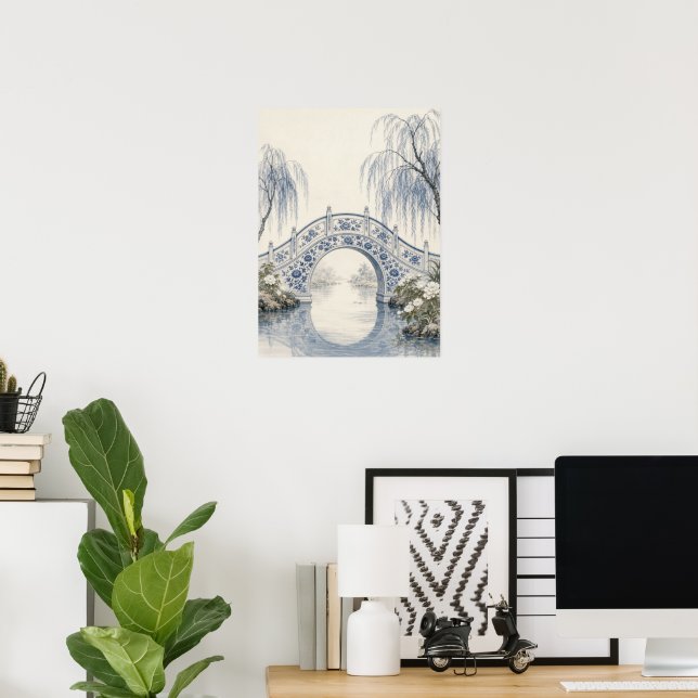 Poster Ponte Blue Willow Jardim Sereno (Escritório em casa)