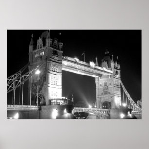 Pôster Ponte branca preta da torre de Londres