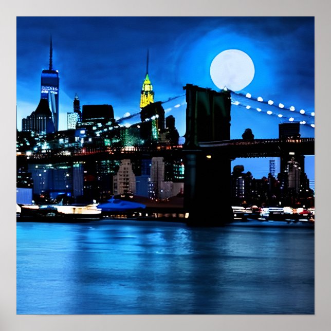 Poster Ponte Brooklyn sob lua cheia (Frente)