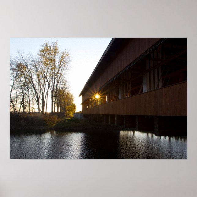 Poster Ponte coberta de Big Darby, Ohio. (Frente)