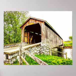 Poster Ponte coberta de Lancaster Pensilvânia