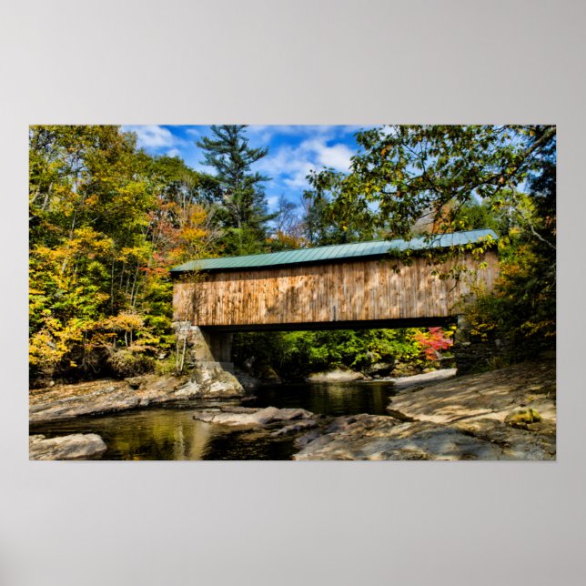 Poster Ponte Coberta de Montgomery com folhagem de outono (Frente)
