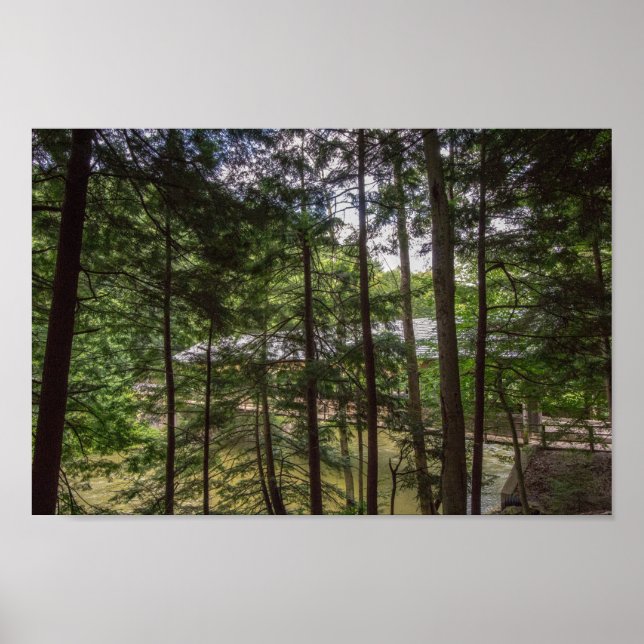 Pôster Ponte coberta do Parque Estadual de Mohican, Ohio. (Frente)