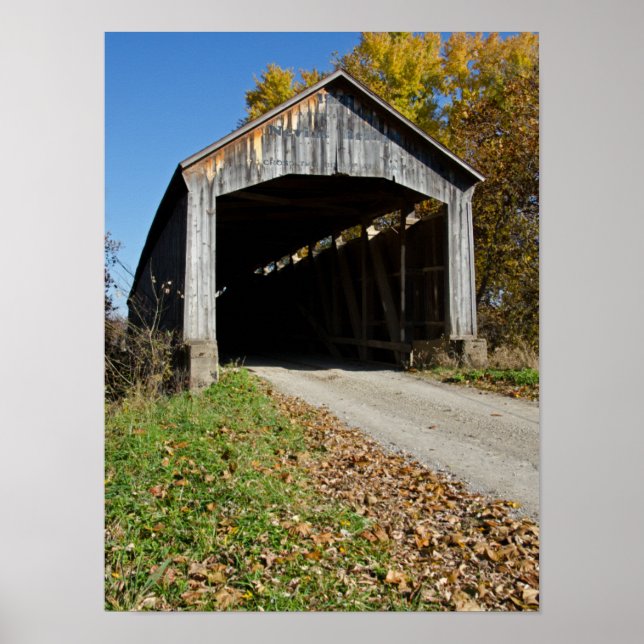 Poster Ponte Coberta Nevins Parque County Indiana (Frente)