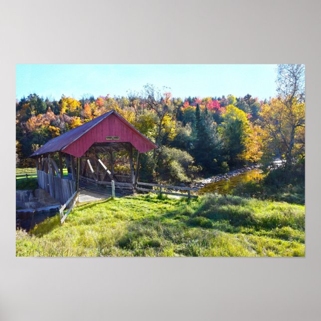 Poster Ponte Coberta Randall no Outono, Vermont (Frente)