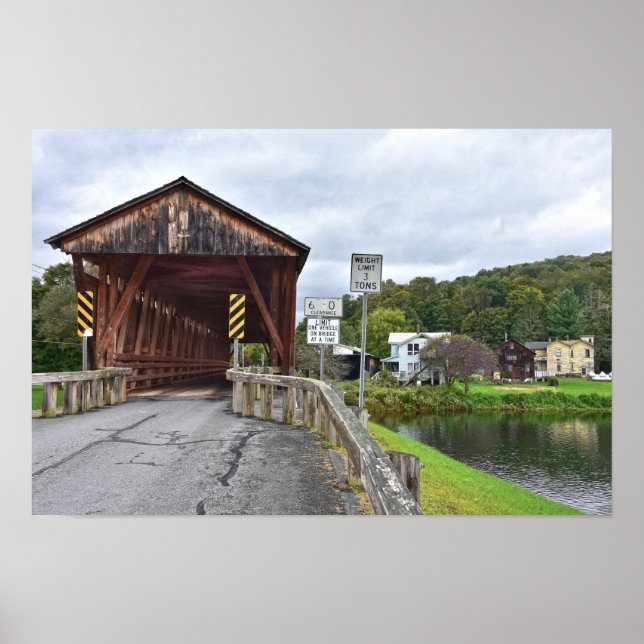Poster Ponte Coberto, Downsville, Nova York (Frente)