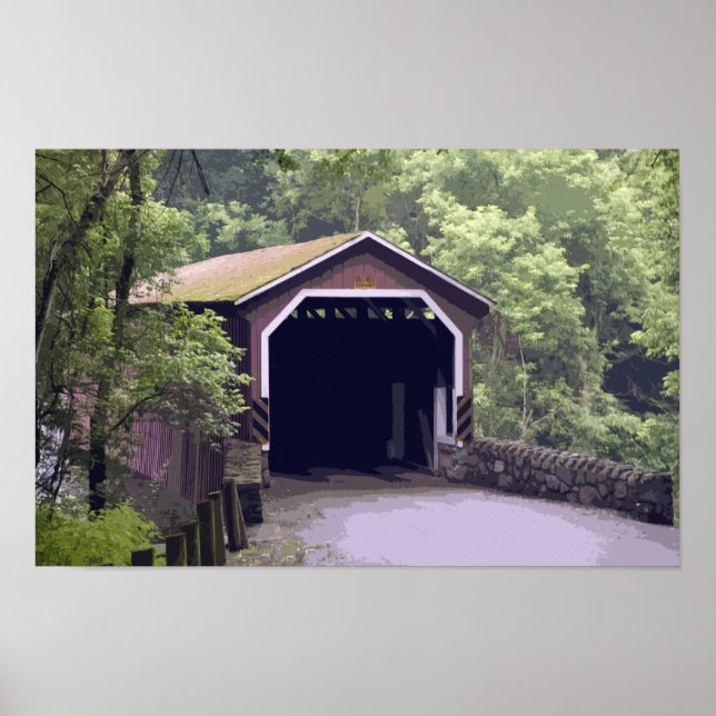Poster Ponte Coberto Rustic Kurtz Mill Lancaster PA (Frente)