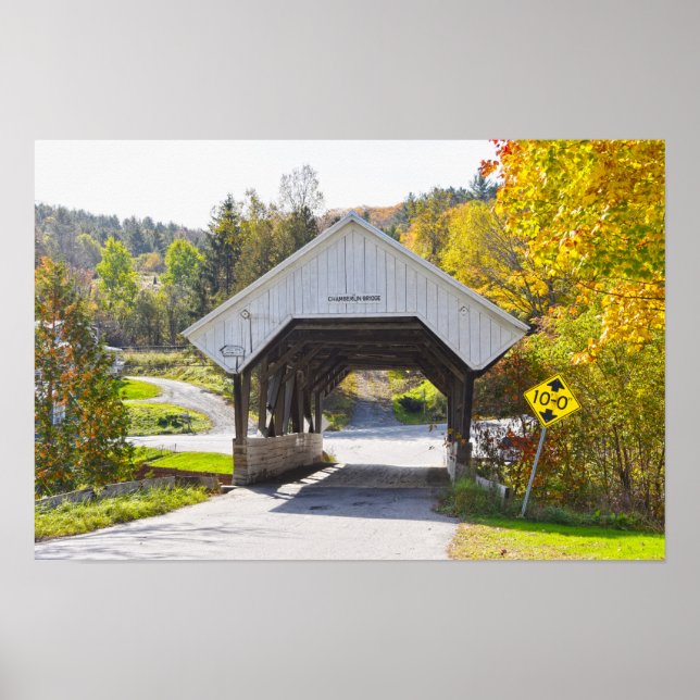 Poster Ponte Cobierta Chamberlin Mill, Lyndon, Vermont (Frente)