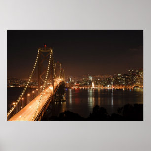 Pôster Ponte da baía e skyline da cidade de San Francisc