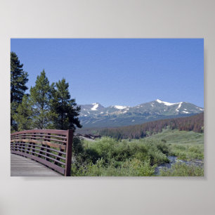 Pôster Ponte da bicicleta de Breckenridge e montanhas