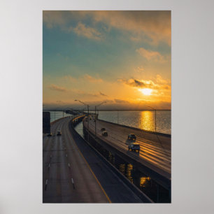 Poster Ponte da Rodovia Causeway da Costa do Golfo