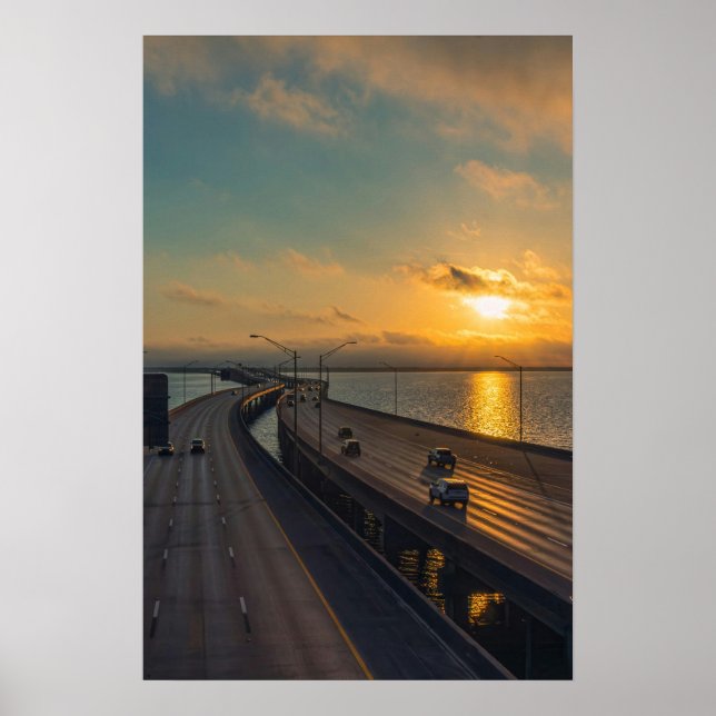 Poster Ponte da Rodovia Causeway da Costa do Golfo (Frente)
